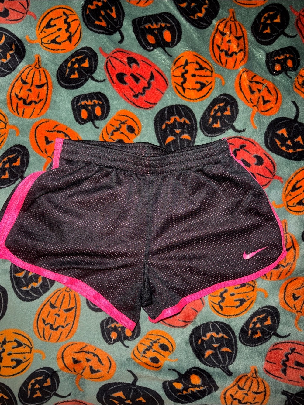 Nike Black Shorts with Pink Trim and Pink Swoosh